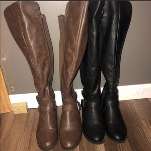 2 Pairs Charlotte Russe Knee-High Riding Boots